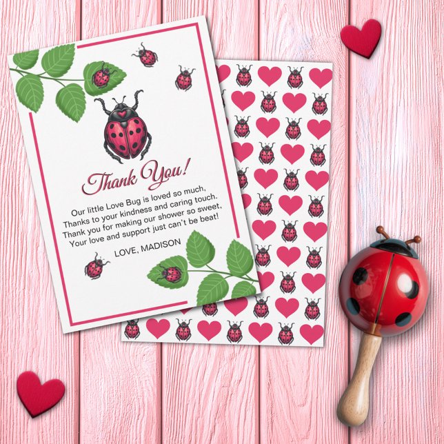 Tarjeta De Agradecimiento A Little Love Bug Is On The Way Ladybug (Subido por el creador)