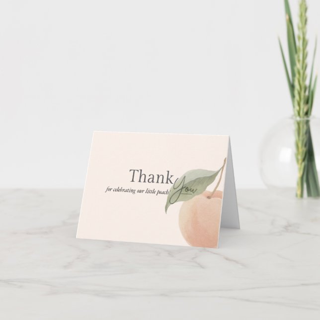 Tarjeta De Agradecimiento A Little Peach Folded Thank You Card (Anverso)