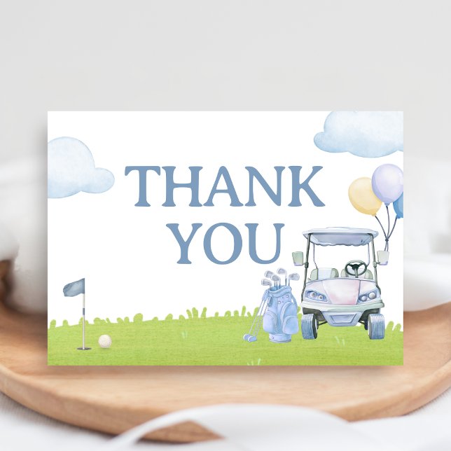 Tarjeta De Agradecimiento A Little Putter Golf Baby Shower (Golf A Little Putter Baby Shower Thank You Card)