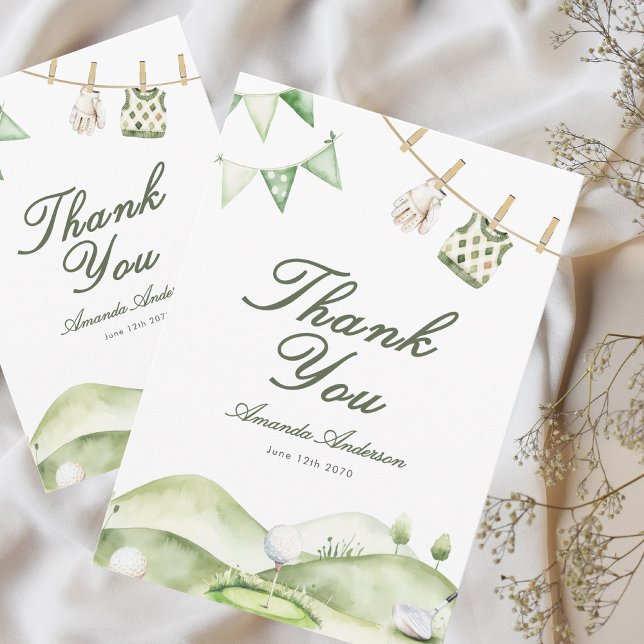 Tarjeta De Agradecimiento A Little Putter Is On The Way Boy Baby Shower  (Subido por el creador)