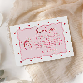 Tarjeta De Agradecimiento A Little Sweetheart Valentine's Baby Shower