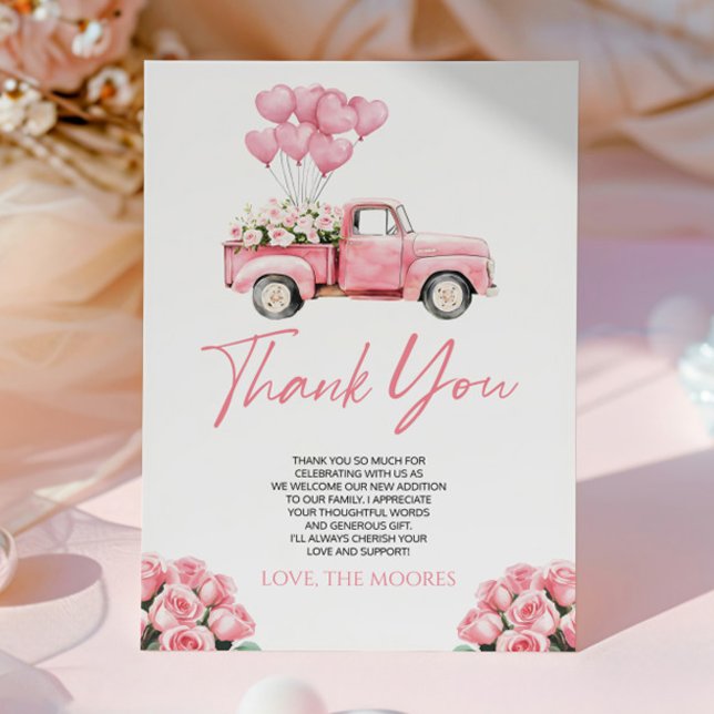 Tarjeta De Agradecimiento A Little Sweetheart Valentine's Day Baby Shower (Subido por el creador)