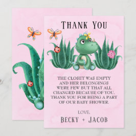 Tarjeta de agradecimiento a los amigos de los dino