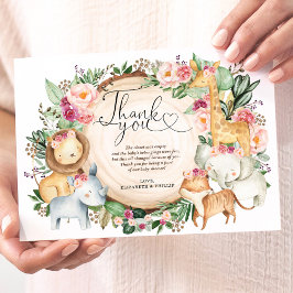 Tarjeta de agradecimiento a los animales de Safari