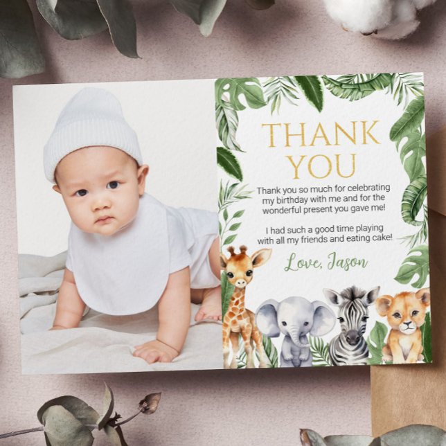 Tarjeta de agradecimiento a los animales de Safari (Subido por el creador)