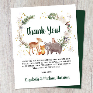 Tarjeta de agradecimiento a los animales de Winter
