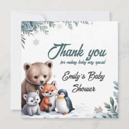 Tarjeta de agradecimiento a los animales de Winter