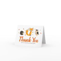 Tarjeta de agradecimiento a los animales de Woodla