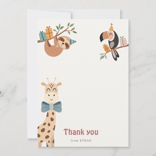 Tarjeta de agradecimiento a los animales Fiestas d (Anverso)