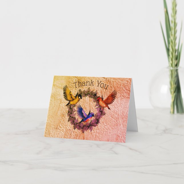 Tarjeta De Agradecimiento A Los Aves De La Flor (Anverso)