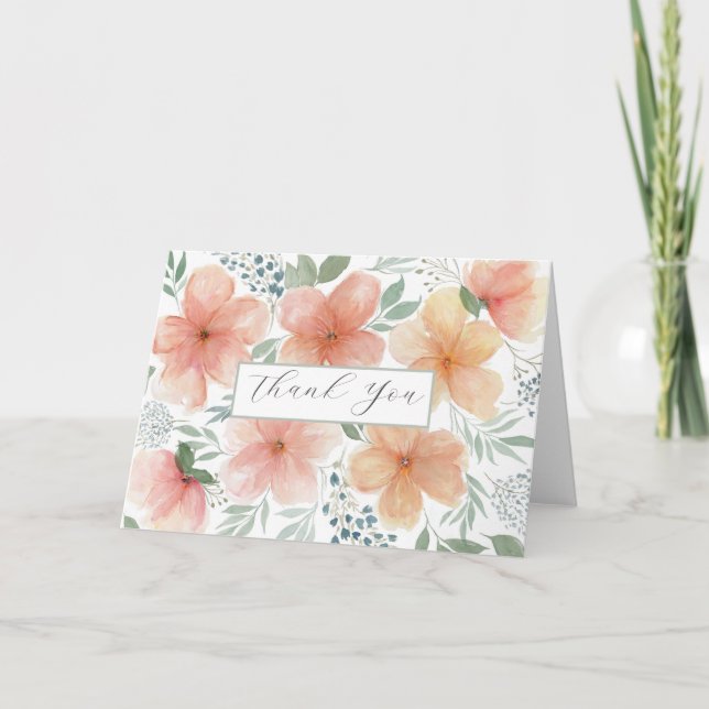 Tarjeta de agradecimiento a los Blossoms Peach (Anverso)