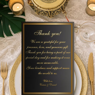 Tarjeta de agradecimiento a los Bodas clásicos de 