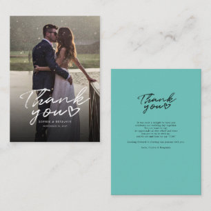 Tarjeta de agradecimiento a los Bodas con letras m