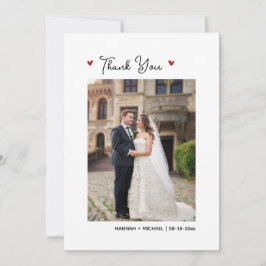 Tarjeta de agradecimiento a los Bodas con temas de