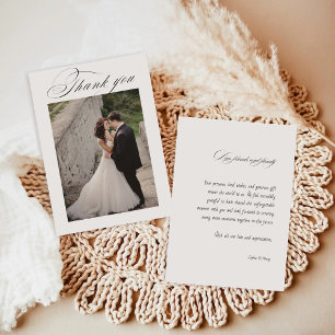 Tarjeta de agradecimiento a los Bodas de caligrafí