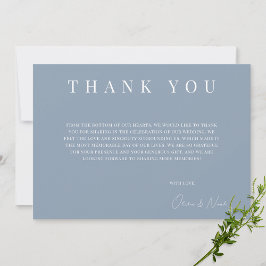 Tarjeta de agradecimiento a los Bodas de Dusty Blu