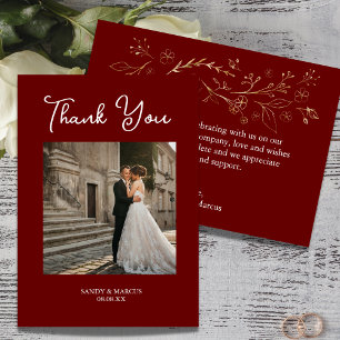 Tarjeta de agradecimiento a los Bodas de escritura