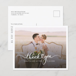 Tarjeta de agradecimiento a los Bodas de escritura