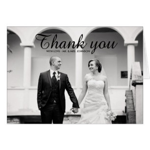 Tarjeta de agradecimiento a los Bodas de fotografí