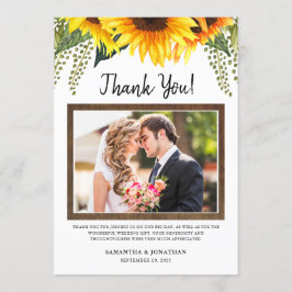 Tarjeta de agradecimiento a los Bodas de girasoles