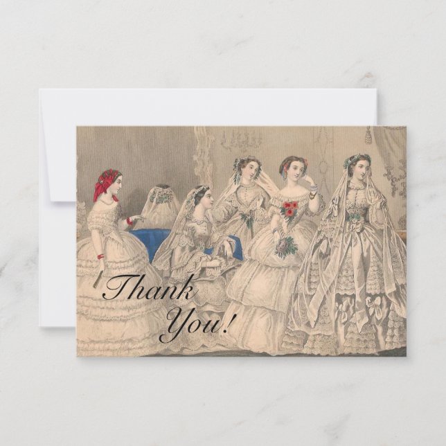 Tarjeta de agradecimiento a los Bodas de Godey en  (Anverso)