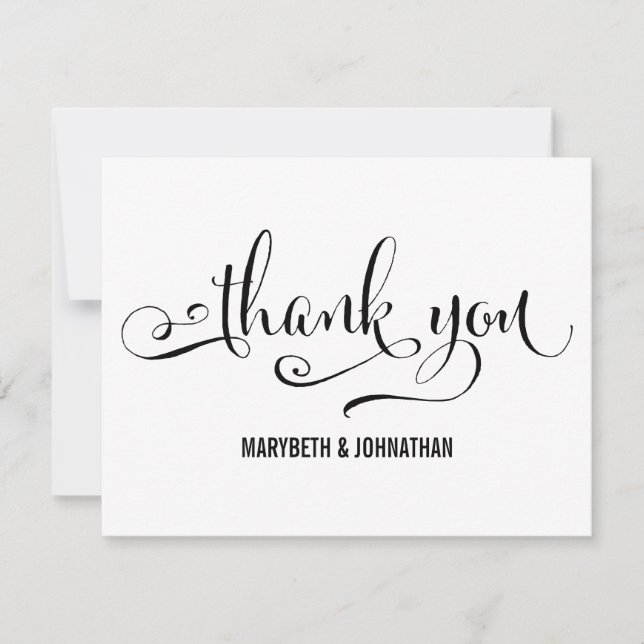 Tarjeta de agradecimiento a los Bodas de guiones m (Anverso)