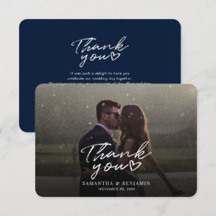 Tarjeta de agradecimiento a los Bodas de guiones m