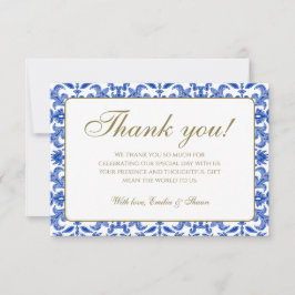 Tarjeta de agradecimiento a los Bodas de patrón bl