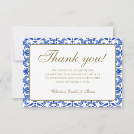 Tarjeta de agradecimiento a los Bodas de patrón bl
