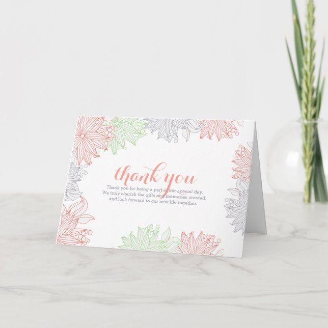 Tarjeta de agradecimiento a los Bodas de Spring Fl (Anverso)