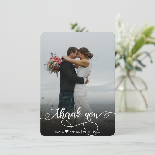 Tarjeta de agradecimiento a los Bodas fletados a m (Anverso de pie)