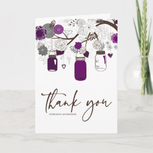 Tarjeta de agradecimiento a los Bodas Gray and Pur