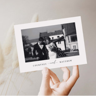 Tarjeta de agradecimiento a los Bodas Minimalistas