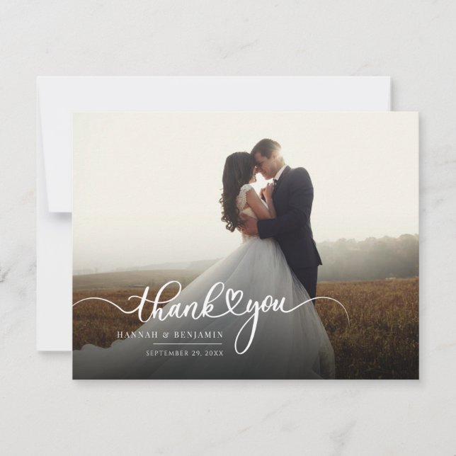 Tarjeta de agradecimiento a los Bodas modernos (Anverso)