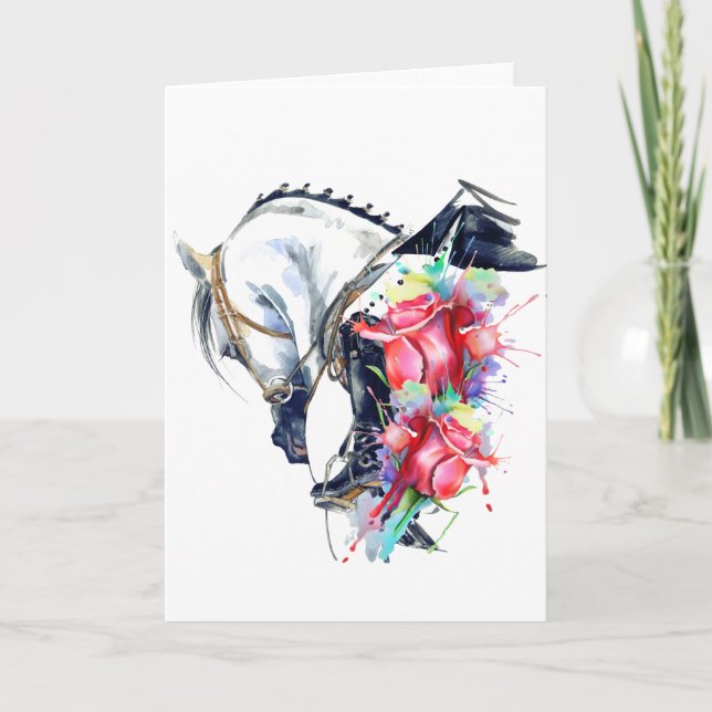 Tarjeta de agradecimiento a los caballos, tarjeta  (Anverso)