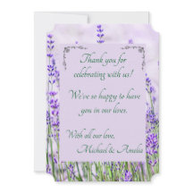 Tarjeta de agradecimiento a los Campos de Lavender