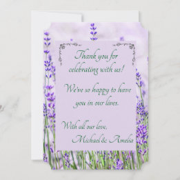 Tarjeta de agradecimiento a los Campos de Lavender