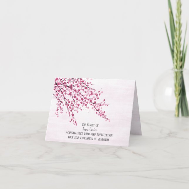 Tarjeta de agradecimiento a los cerezos en flor de (Anverso)
