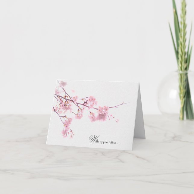 Tarjeta de agradecimiento a los cerezos en flor de (Anverso)