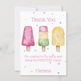 Tarjeta de agradecimiento a los Chicas rosados Pop