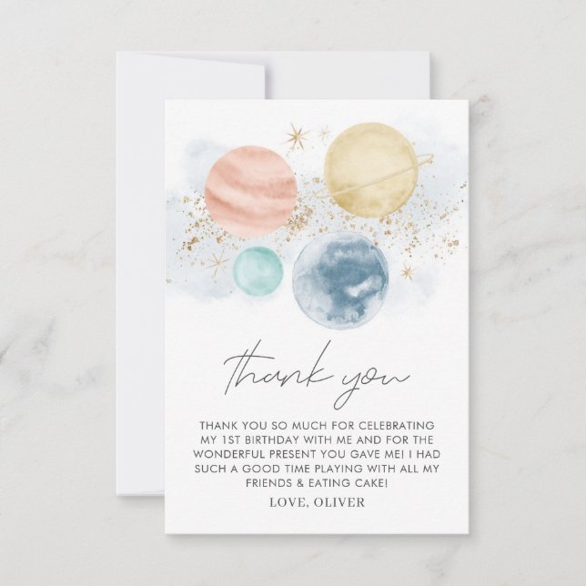 Tarjeta de agradecimiento a los chicos de espacio  (Anverso)