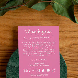 Tarjeta de agradecimiento a los clientes