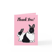 Tarjeta de agradecimiento a los conejos holandeses