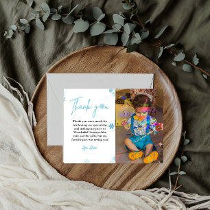 Tarjeta de agradecimiento a los copos de nieve del