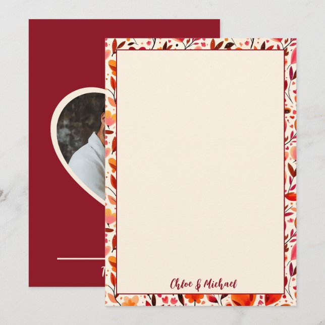 Tarjeta de agradecimiento a los corazones de los f (Anverso / Reverso)