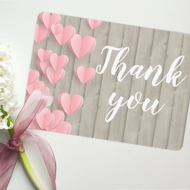 Tarjeta de agradecimiento a los corazones de papel (Subido por el creador)
