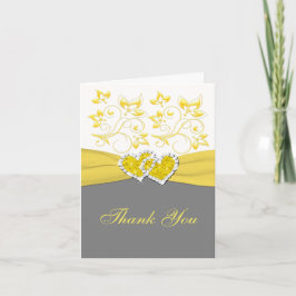 Tarjeta de agradecimiento a los corazones unidos a