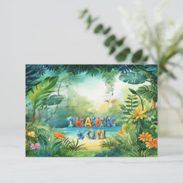 Tarjeta de agradecimiento a los dinosaurios cutáne