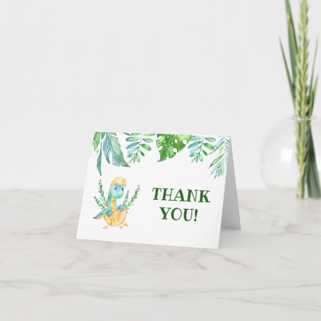 Tarjeta de agradecimiento a los dinosaurios verdes (Anverso)