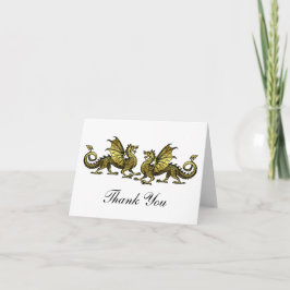 Tarjeta de agradecimiento a los Dragones Gold Eleg